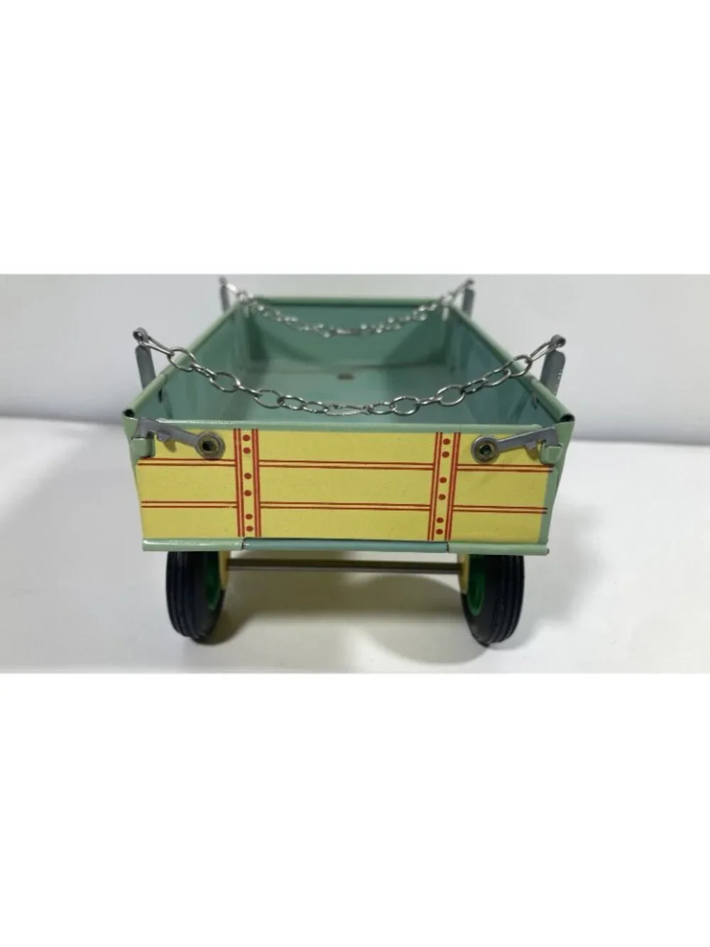 Vintage Kovap Zetor Czechoslovakia Tin Wind Up Toy Tractor & Trailer Used w/Box